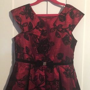 Red and black girls fancy dress